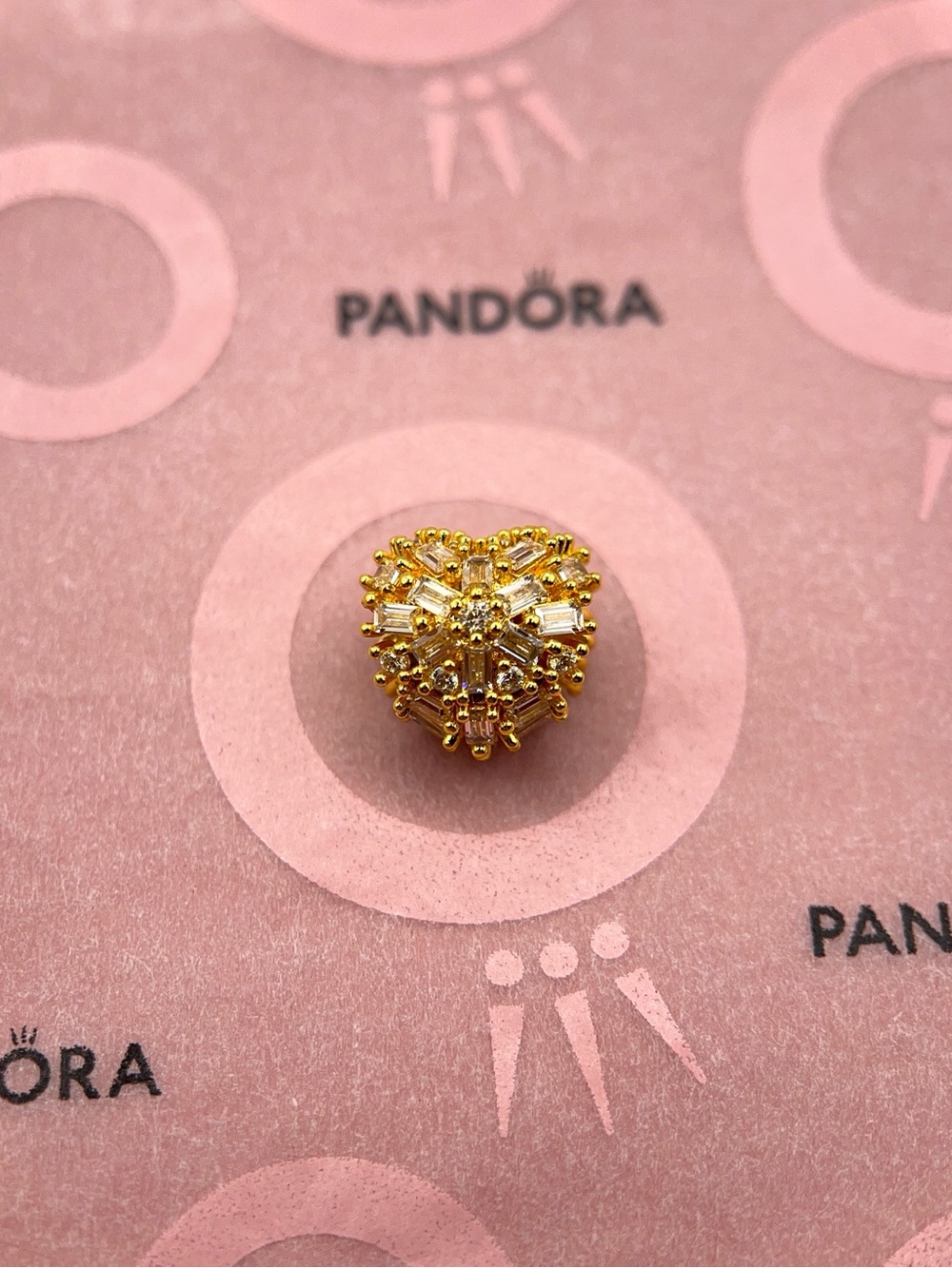 Pandora Gold-Plated Sparkling Baguette Heart Charm 762231C01